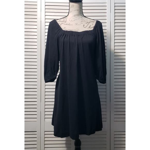 Sanctuary Knit Dress Women's Small Black Square Neck Balloon Sleeve Above Knee - Picture 1 of 9